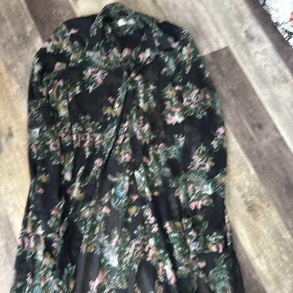 Zara Long Printed Floral Shirt size M - Picture 2 of 3